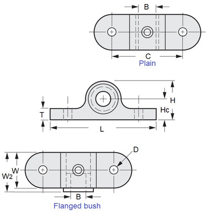 1087027 | BB-095-ZD (Each) --- Pillow Block Die Cast Housings - 9.525x56.356x38.1 mm - Die Cast Zinc Housing