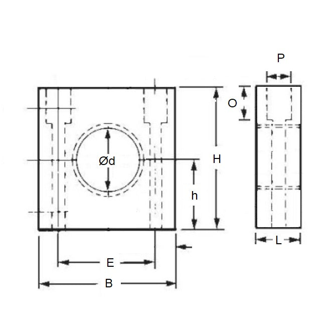 1119747 | HSGSQ-19.00X16.00 (Each) --- Square Miniature Housings - 19x16x38 mm - Steel Housing