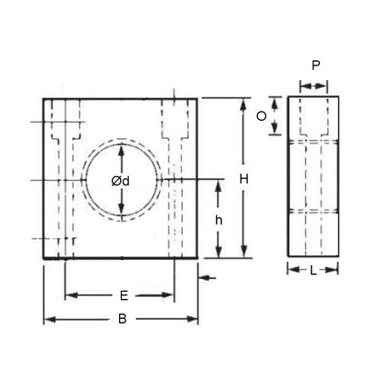 1119747 | HSGSQ-19.00X16.00 (Each) --- Square Miniature Housings - 19x16x38 mm - Steel Housing