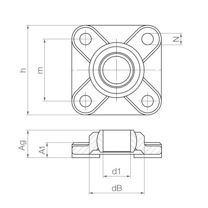 1092180 | F-10-W300 (PK-10) --- Bearing Housings - 10x38x12 mm Flanged - W300 Plastic Housing
