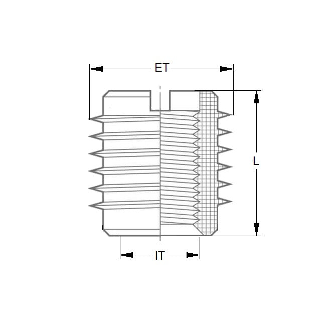 1041921 | IN-TP-029C-10-WSS (Each) --- Self Tapping Inserts - 4-40 UNC - 2.85mm - 6.35x9.525 mm For Wood