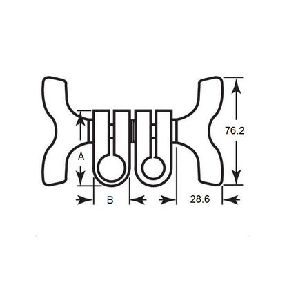 1088014 | SJ-10DRS (Each) --- Swivel Joints - 9.53x12.7x38.1 mm Double Wing Knob
