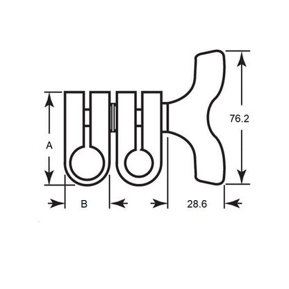 1120657 | SSJ-15RS (Each) --- Swivel Joints - 19.05x19.05x50.8 mm Wing Knob