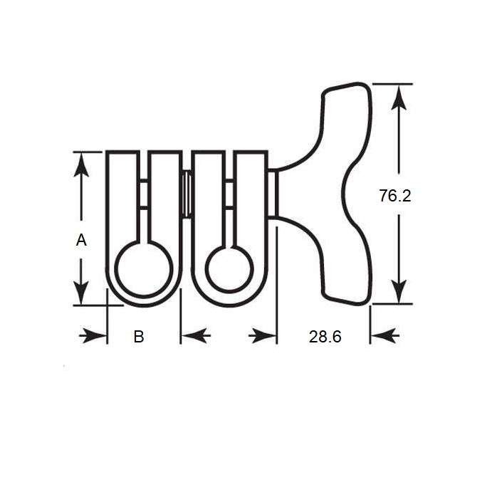 1135593 | SJ-17RS (Each) --- Swivel Joints - 25.4x25.4x63.5 mm Wing Knob