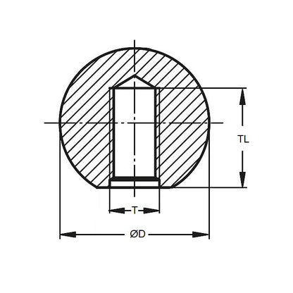 1086685 | KF095C-038-TSFT (Each) --- Ball Knobs - 3/8-16 UNC - 9.53mm - 38.1 - - Female Threaded - Rubber Knob