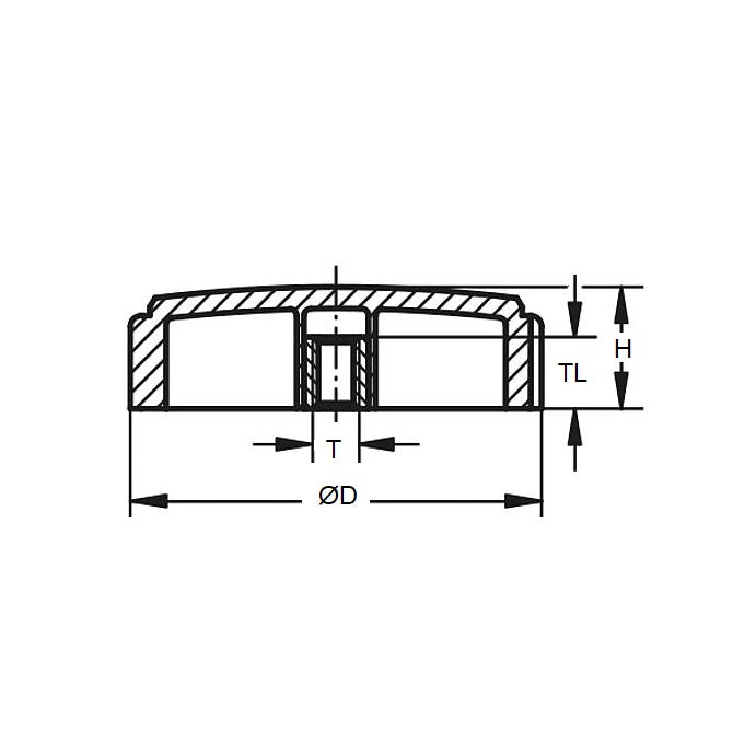 1058660 | KF040M-012-KN-PH (Each) --- Knurled Knobs - M4 - 4x0.7mm - 12x10 mm Female - Phenolic Knob