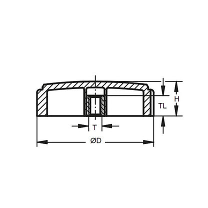 1058660 | KF040M-012-KN-PH (Each) --- Knurled Knobs - M4 - 4x0.7mm - 12x10 mm Female - Phenolic Knob
