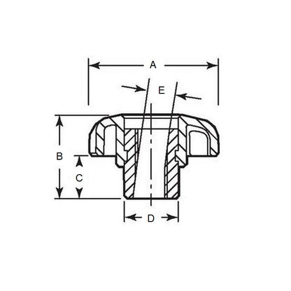 1067340 | KF060M-032-7LQA (PK-10) --- Lobe Knobs - M6 - 6x1mm - 32 - - Seven Lobe - Steel Hub Knob