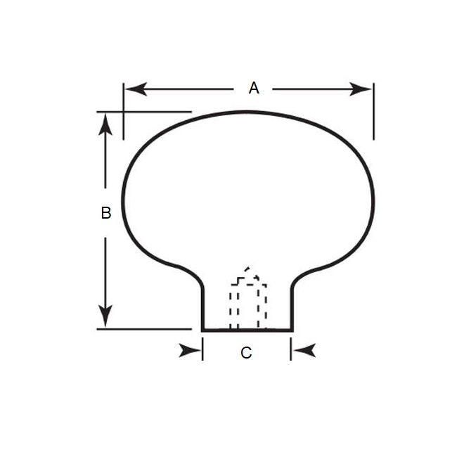 1078276 | KF079F-052-MRPH (Each) --- Mushroom Knobs - 5/16-24 UNF - 7.94mm - 51.6x38.1 mm Round - Phenolic Knob