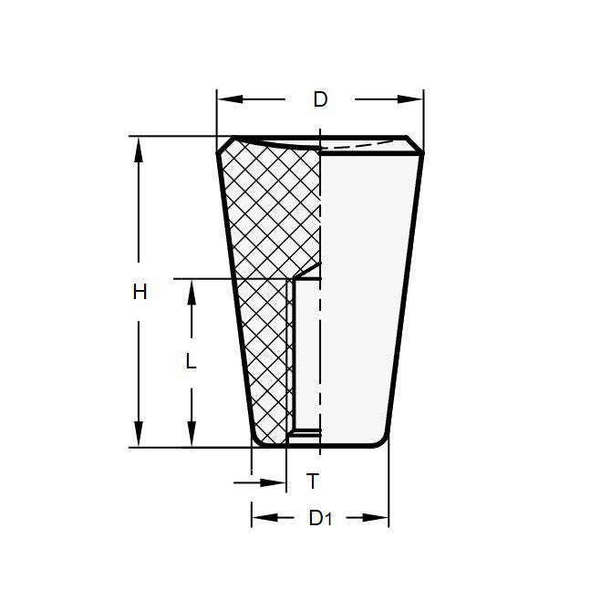 1102799 | KF127-035-LVR (Each) --- Lever Knobs - Hole Size 12.70 Push On 34.93x19.1 mm Unthreaded Bore - Phenolic Knob