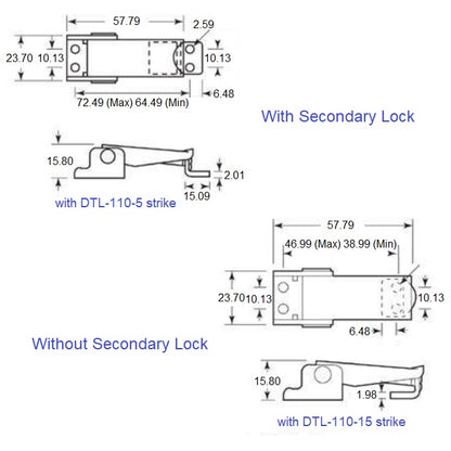 1230973 | DTL-110AXRS (Each) --- 110 Series Latches - Latch Yes 7.87 mm Adjustable Grip