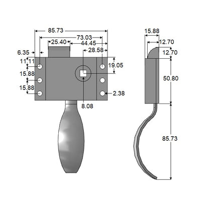 1230047 | HH-108RS (Each) --- Latching Cab Locks Handles - Left Hand - - -