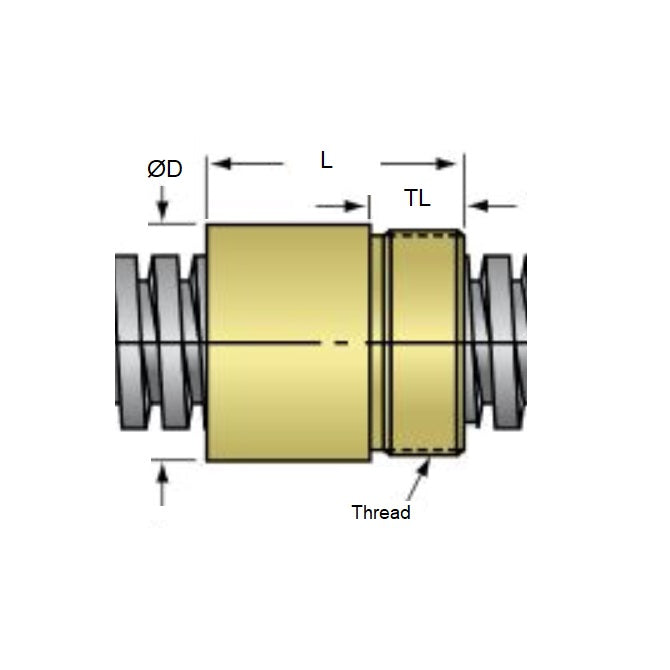 1110720 | AR204RS (Each) --- Nuts Leadscrew - 15.875 mm - 8 - 1 Imperial - Bronze