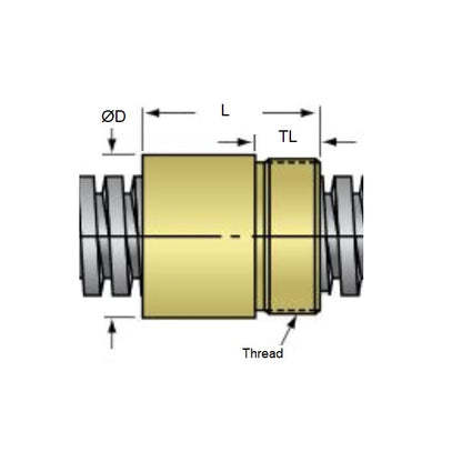 1101082 | AR213RS (PK-3) --- Nuts Leadscrew - 12.7 mm - 10 - 1 Imperial - Bronze