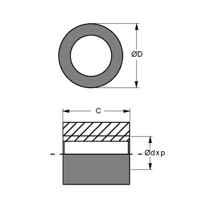 1123095 | KSM204-OUK (Each) --- Nuts Leadscrew - 20x4 mm - Right Hand Metric - Carbon Manganese Steel S300 Pb