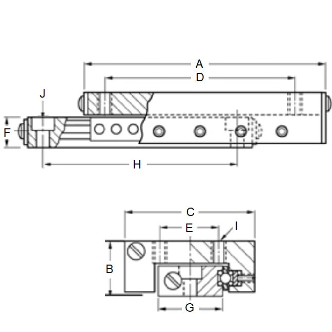 1152140 | DT-13RS (Each) --- Ball Slide Assembly Linear - 38.1 mm - 0.68 Kg - 44.45 mm Precision