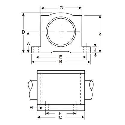 1152539 | BBFP-381-C (Each) --- Housings Pillow Block Frelon Linear - 38.1x44.45x120.65 mm Precision