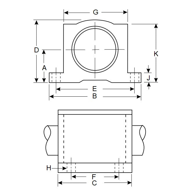 1101740 | PBC-101RS (Each) --- Housings Pillow Block Frelon Linear - 12.7x17.45x50.8 mm Precision - Frelon Housing