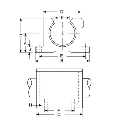 1152537 | BBFP-381-O (Each) --- Housings Pillow Block Frelon Linear - 38.1x44.45x120.65 mm Precision