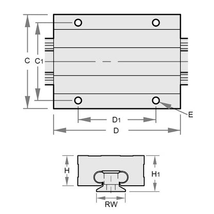 1109188 | PBC-1215RS (Each) --- Mini Rail Carriages Linear - 15x32x42 mm - Aluminium