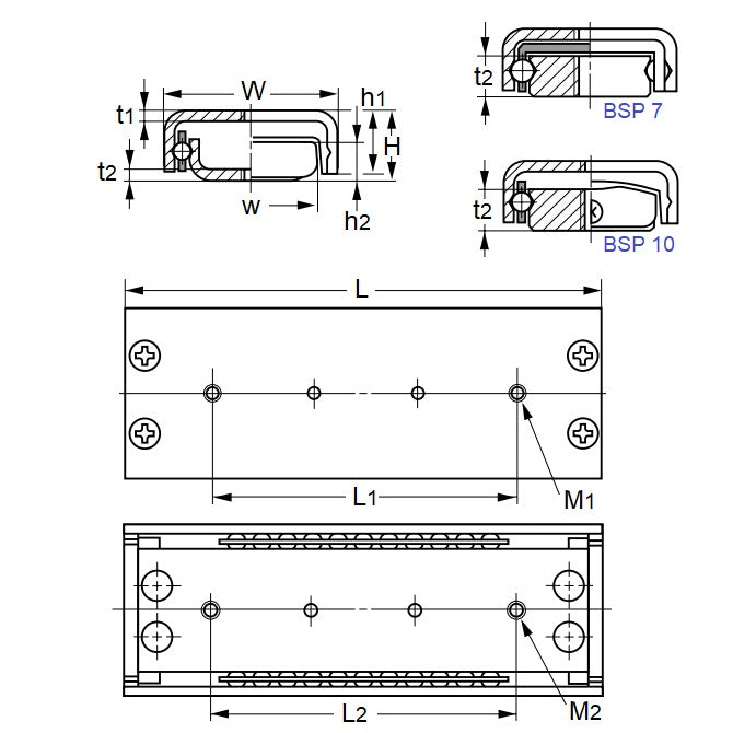 1089223 | BSP1025SL (Each) --- Linear Slides - 10x6x25 mm Non Recirculating Ball