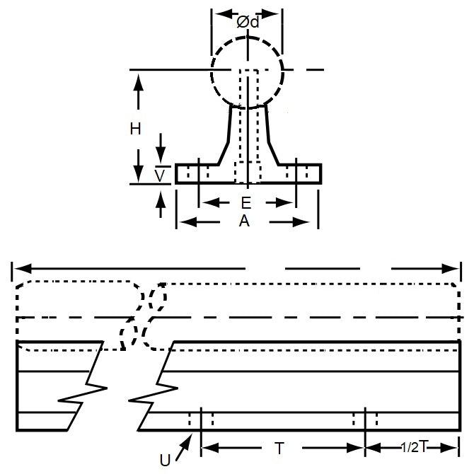 1152809 | TLM-1906RS (Each) --- Rail Supports Linear - 38.1x63.5x609.6 mm Without Shaft
