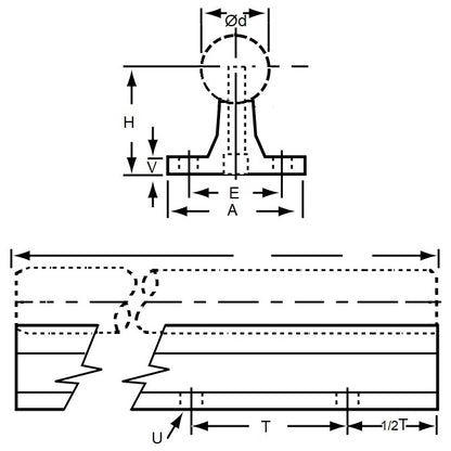 1152809 | TLM-1906RS (Each) --- Rail Supports Linear - 38.1x63.5x609.6 mm Without Shaft