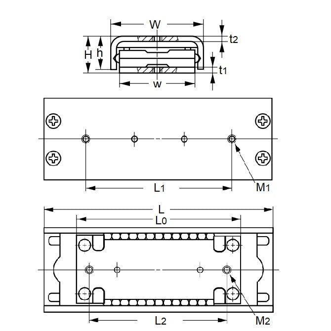 1107892 | BSR-1550SL (PK-2) --- Linear Slides - 15x8x50 mm Recirculating Ball