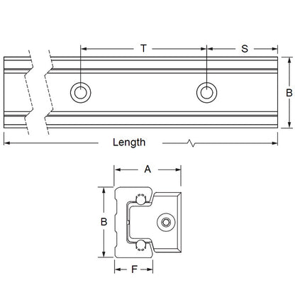 1159723 | PBC-715RS (Each) --- Redi-Rail Rail Linear - 45x480x20.5 mm