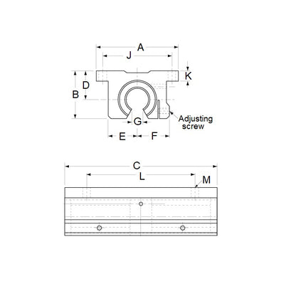 1122135 | LOHP-0191-114-TSS (Each) --- Thomson Super Smart Housings Linear - 19.05x114.3x39.624 mm Twin Pillow Block
