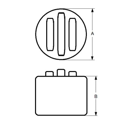 1135574 | MAG-D-25-025-C3T (Each) --- 3 Pole Magnets - 25.4x25.4 mm - 19 kg Ceramic Insulated Aluminium Tapped Blind Hole