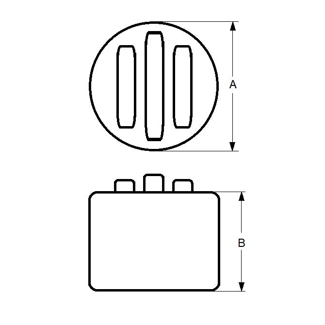 1135358 | MAG-D-25-013-C3T (Each) --- 3 Pole Magnets - 25.4x12.7 mm - 4.5 kg Ceramic Insulated Aluminium Tapped Blind Hole