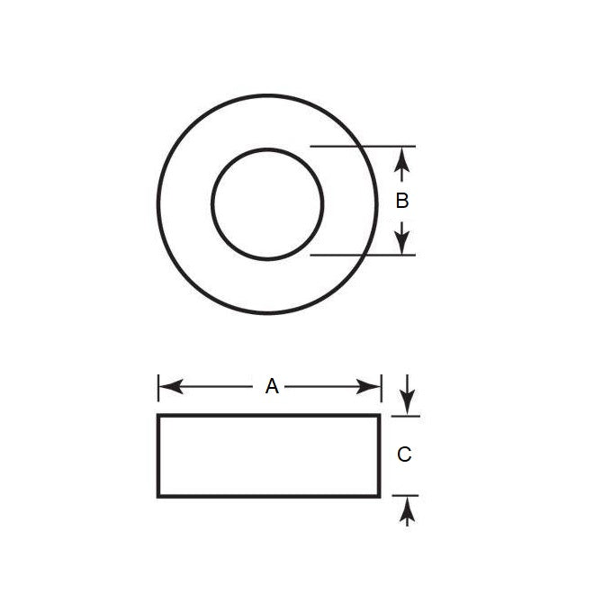 1095859 | HXCW12-8-1 (Each) --- Ring Magnets - 12x1x8 mm - Neodymium Iron Boron Magnet