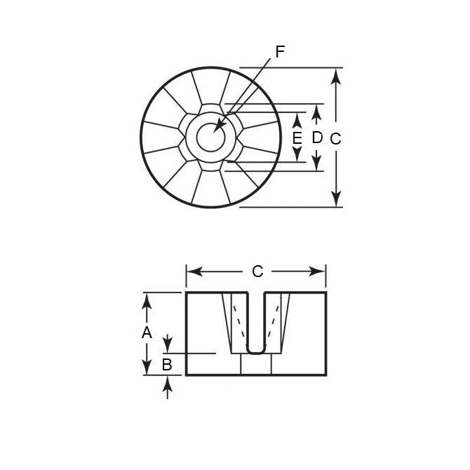 1135303 | MAG-SPR-25-005-AN (Each) --- Side Pole Rotator Alnico Magnets - 25.4 mm - 5 - 4