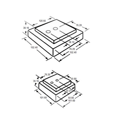 1191075 | MLM-4540-101-MC (Each) --- Levelling Studded Machine Mounts - 101.6 x 101.6 30.2 mm - 80  - Aluminium - Steel - Elastomer Duro 80 Mount