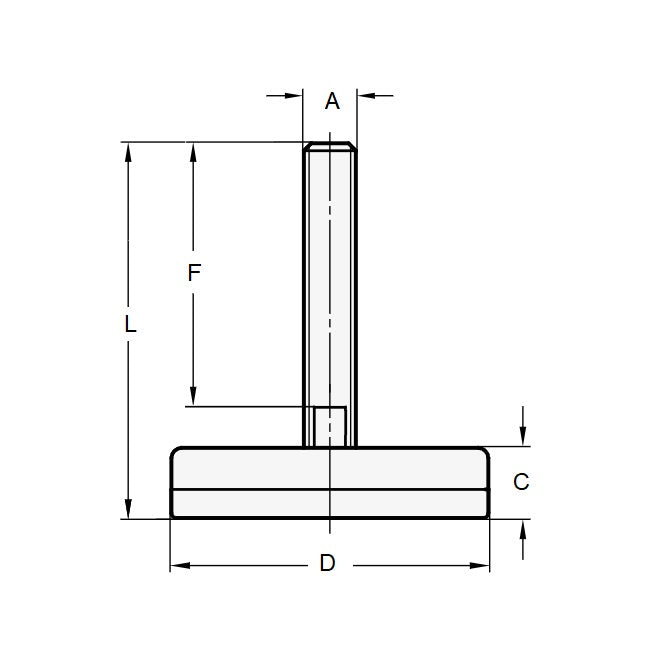 1087004 | MLM-095C-051-S3RP-I-052 (Each) --- Levelling Studded Mounts - 3/8-16 UNC - 9.53mm - 51.6 - - Industrial - Stainless Steel Mount