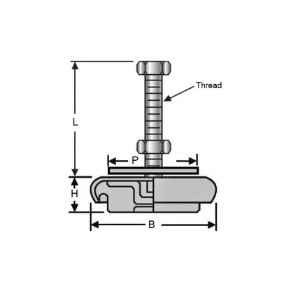 1226804 | MMI-0998-H (Each) --- Machinery Industrial Mounts - 997.9 Kg - 120.65x80.01 mm Heavy Duty - Rubber and Steel Mount
