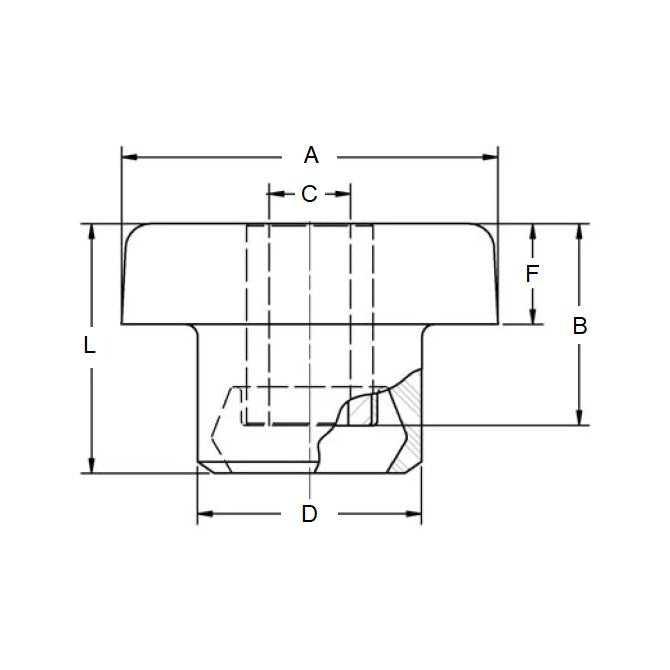 1217709 | MB-0272-051 (PK-100) --- Bonded Mounts - 272 kg - 13.5x50.8 mm Tee Bush Centre Bolt - Rubber Mount
