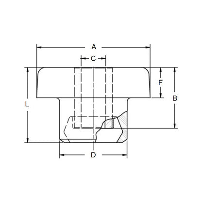 1162419 | TB-25-60SR (Each) --- Bonded Mounts - 50 kg - 10x27 mm Tee Bush Centre Bolt - Neoprene Rubber and Steel Mount