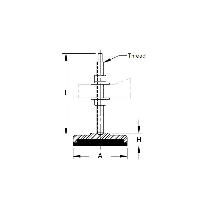1225530 | MVI-0907-PP-B (Each) --- 907.2 Kg - 635 Kg - 5/8-11 UNC - 15.88mm - - Steel Mount