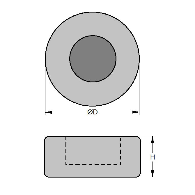 1180882 | MLP-0080-CR-P (Each) --- Levelling Cover Pads Mounts - 80 mm - 2 - - - Neoprene Rubber Mount