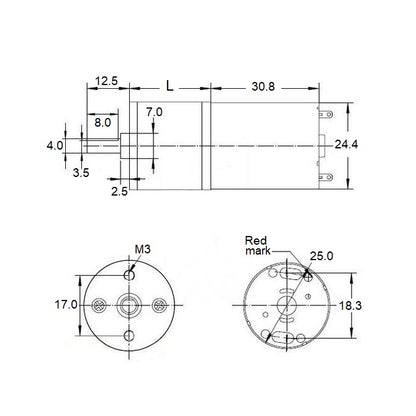 1229125 | GM-25A370-001 (Each) --- DC Gearmotors - 5600 RPM - 72 g.cm - 17 mm Size 25 Economy