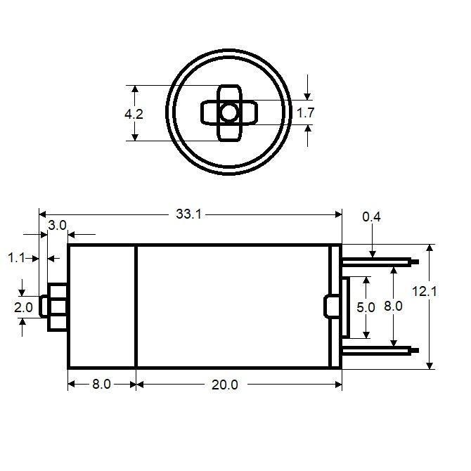 1036212 | 12GM-1-180 (PK-2) --- DC Gearmotors - DC 1.5 V 16.6 RPM - 180:1 12.1mm Diameter