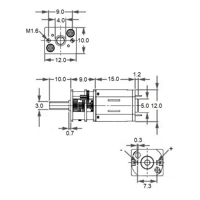 1083364 | 12LM-1-400 (Each) --- Open Gear Gearmotors - 8.75 RPM - 1.5 V - 0.05 A - Steel Gearmotor