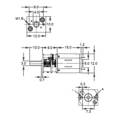 1083364 | 12LM-1-400 (Each) --- Open Gear Gearmotors - 8.75 RPM - 1.5 V - 0.05 A - Steel Gearmotor