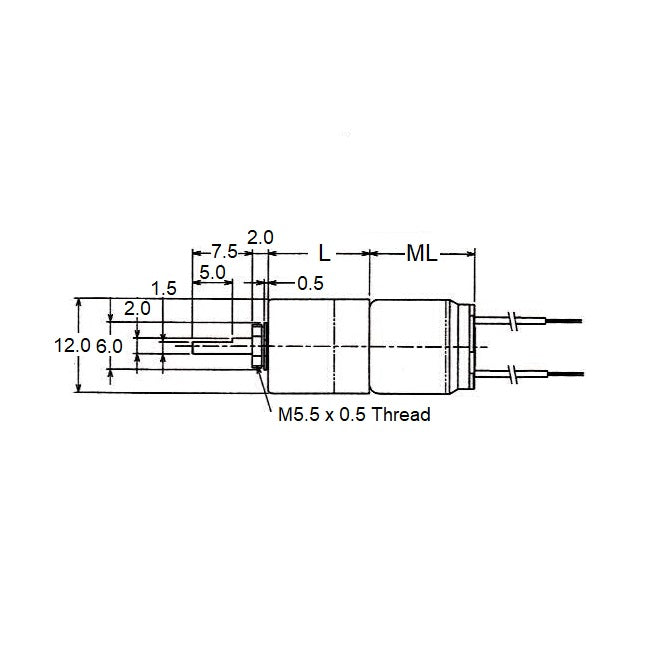 1183726 | MG-D33S12M1200144 (Each) --- DC Gearmotors - 85 RPM 7.8 - 1.1 - N.mm - oz.in - 15.6 mm Size 12