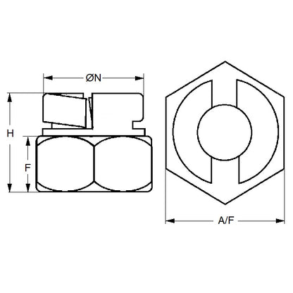 1088935 | NT100M-AE-CZ (PK-10) --- Aerotight Nuts - M10 - 10x1.5mm - 1.500 mm / 16.93 TPI 12.03 mm - Zinc Plated Steel Nut