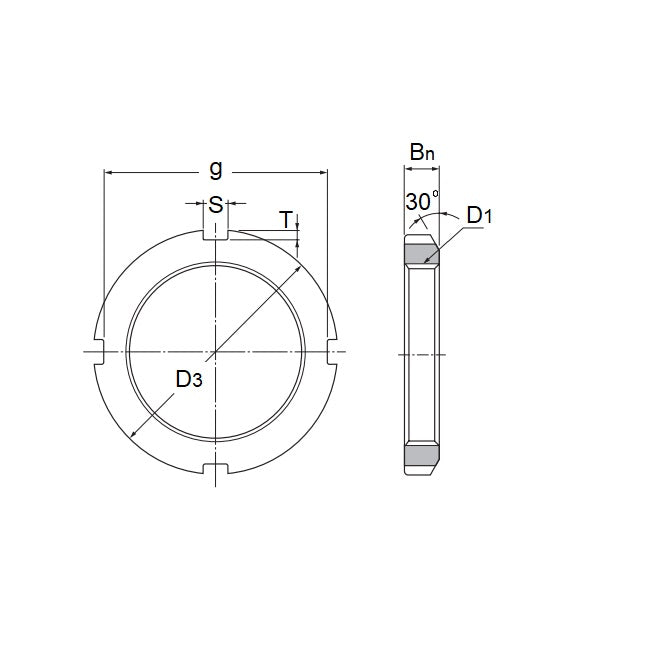 1179139 | KM15 (Each) --- Bearing Locknuts Nuts - M75x2 98x13 mm Right Hand Thread - Steel Nut