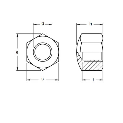 1063091 | NT050M-CP-S4 (PK-10) --- Cap Nuts - M5 - 5x0.8mm - 304 Stainless - 6.64 - 8.0 Nut