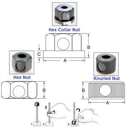 1102871 | NT127C-QK-CB (Each) --- Quick Release Nuts - 1/2-13 UNC - 12.7mm - - 28.57 mm - Steel Nut